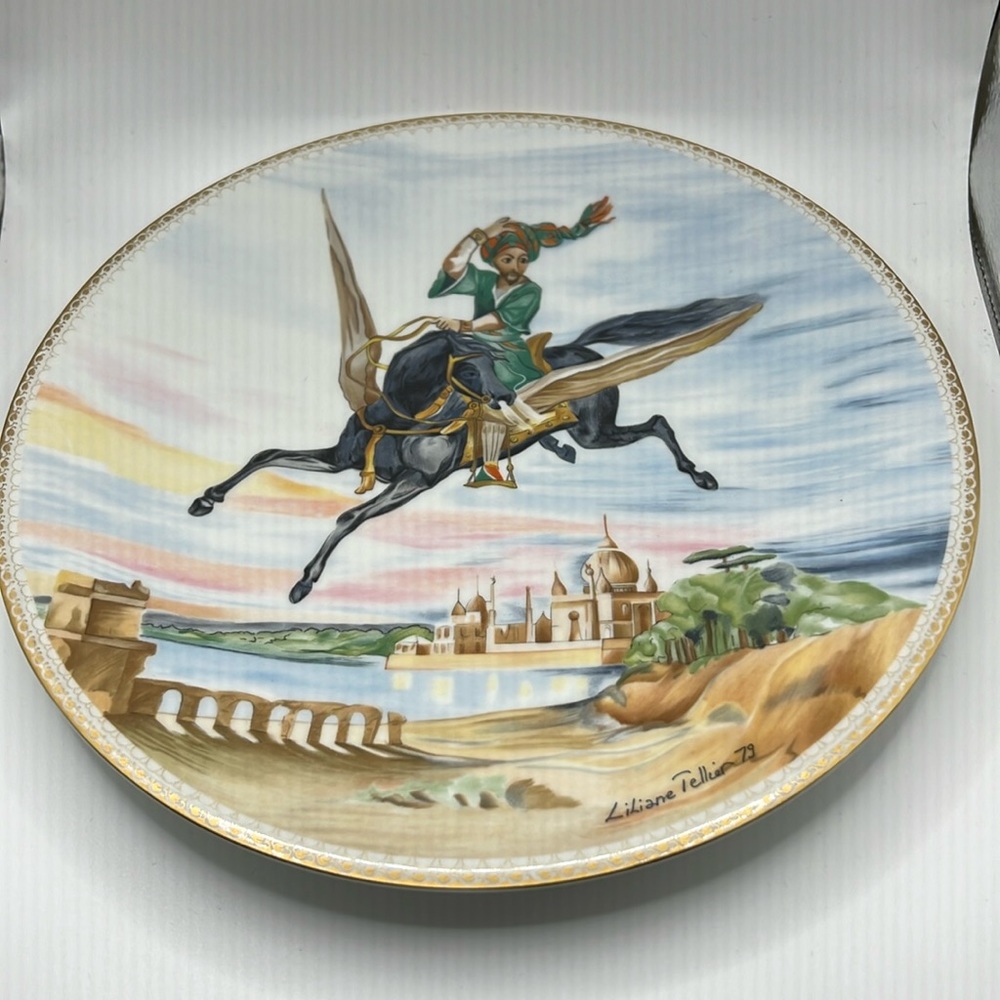 LE CHEVAL MAGIQUE COLLECTIBLE PLATE #4804 HAVILAND LIMOGES ARABIAN NIGHTS W/BOX